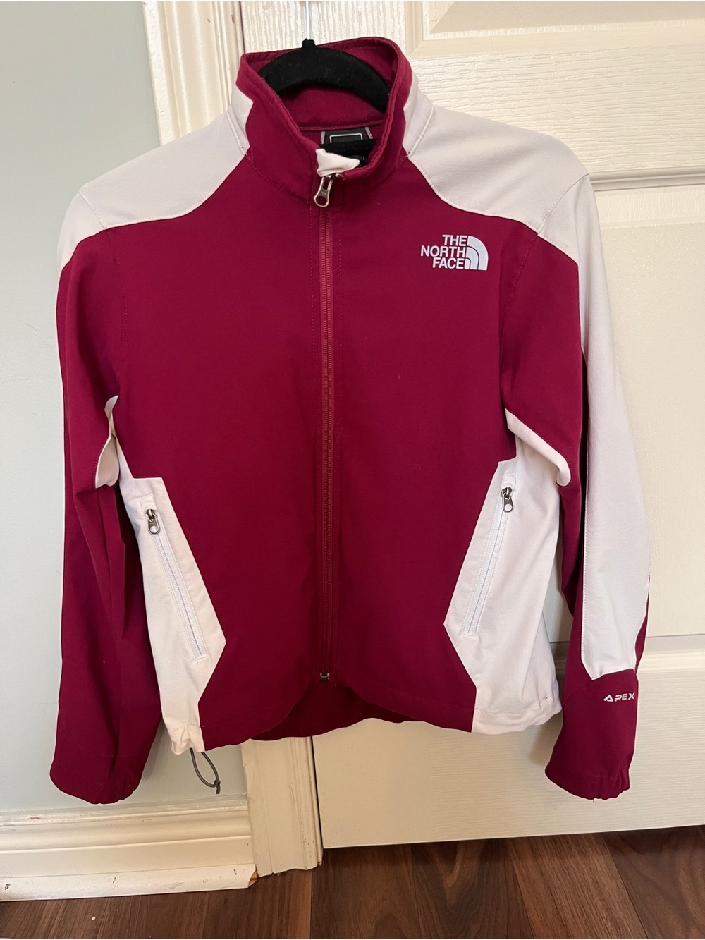 The North Face Women's Maroon and White Ski Softshell Jacket
